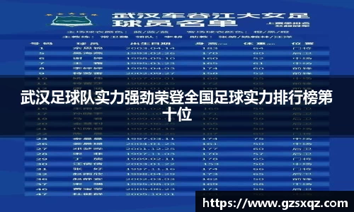 武汉足球队实力强劲荣登全国足球实力排行榜第十位
